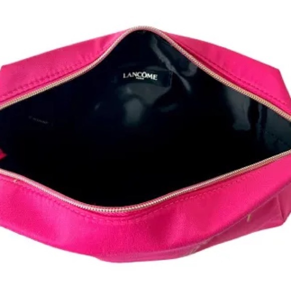 New Lancome Paris Wink & Makeup Fuchsia Hot Pink Cosmetic Bag and 6pc travel set - Picture 3 of 3